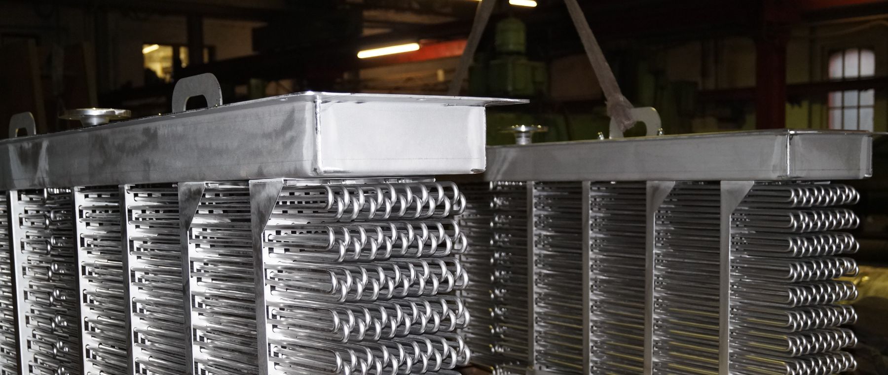 Lamellenwärmetauscher in der Fertigung bei AWS-Technik