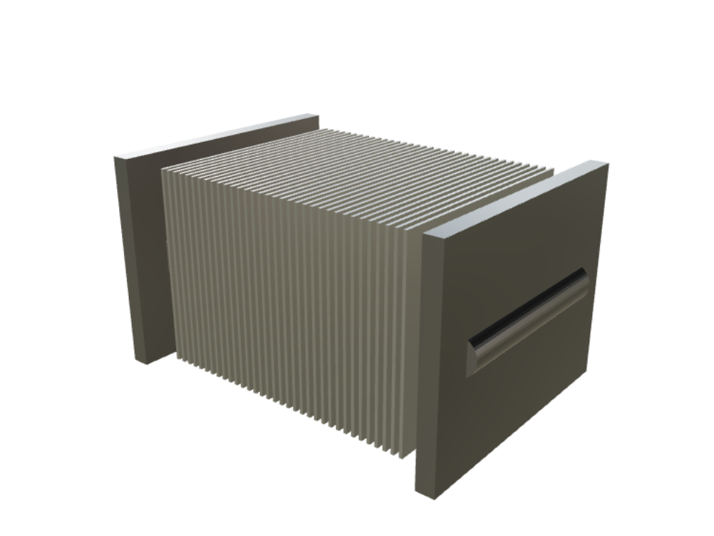 Lamellenwärmetauscher – 3D-Ansicht