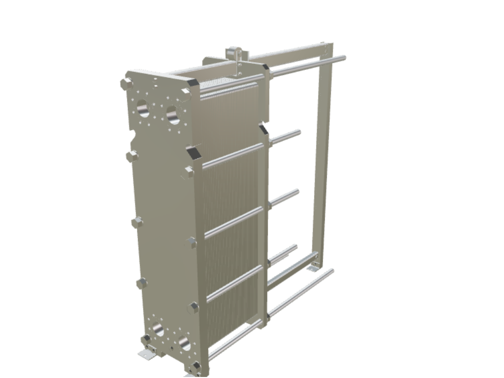 Plattenwärmetauscher – 3D-Ansicht